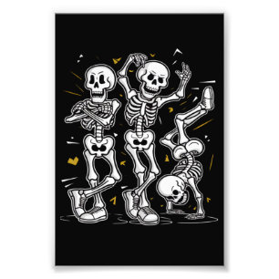 Tanzende Skelette Tanz Challenge Halloween Fotodruck