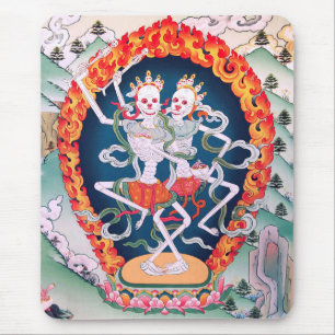Tanzende Skelette Tibetische Buddhistische Kunst Mousepad