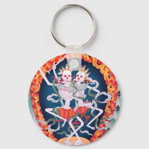 Tanzende Skelette Tibetische Buddhistische Kunst Schlüsselanhänger