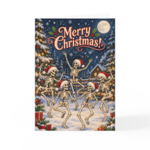 Tanzende Skelette Weihnachtskarte | Frohe Weihnach