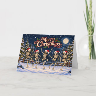 Tanzende Skelette Weihnachtskarte | Frohe Weihnach Karte