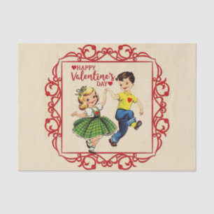 Tanzende Valentinstag-Schätzchen-Tissue-Papier Seidenpapier