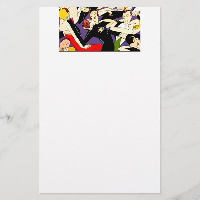 Tanzende Vintage Paare Briefpapier (Vorderseite)