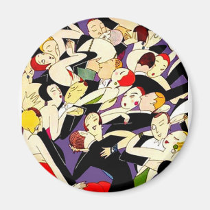 Tanzende Vintage Paare Magnet