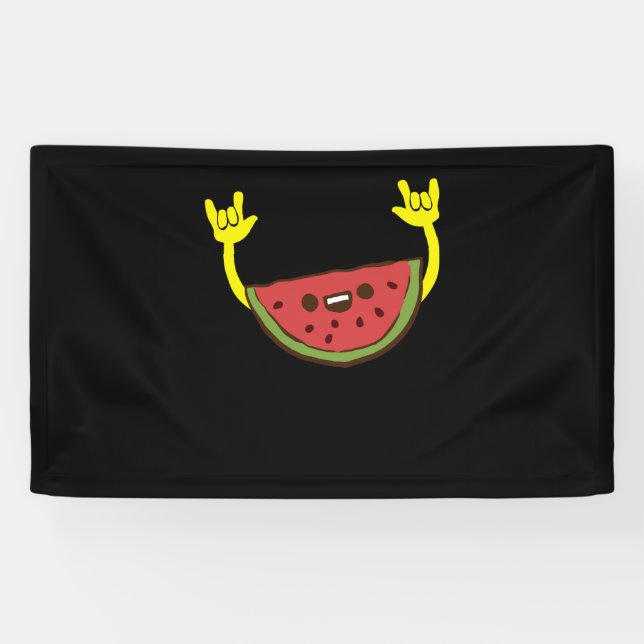 Tanzende Wassermelone - Watermelon Sommer Banner (Horizontal)