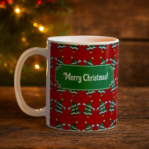 Tanzende Weihnachtsbäume Frohe Weihnachten! Muster Kaffeetasse