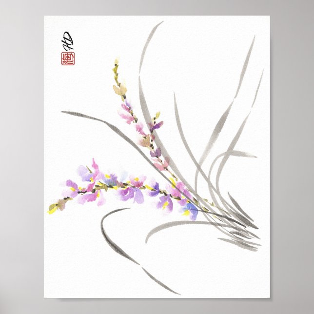 Tanzende Wilde Orchidee Poster (Vorne)