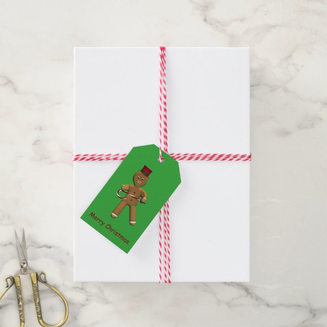 Tanzender Cartoon Gingerbread Man Geschenkanhänger (Mit Garn)