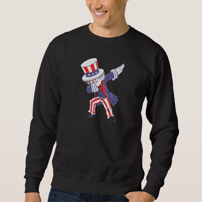 Tanzender Dabbing Onkel Sam 4. Juli Jungen Mädchen Sweatshirt (Vorderseite)