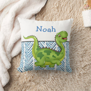 Tanzender Dinosaurier mit individuellem Monogramm Kissen