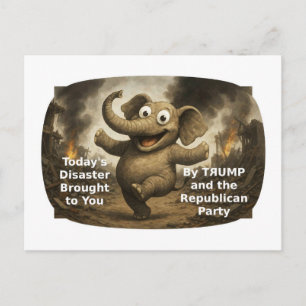 Tanzender Elefant DESASTER Postkarte