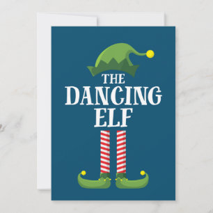 Tanzender Elf passende Familiensgruppe Weihnachtsf Einladung