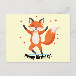 Tanzender Fuchs Alles Gute zum Geburtstag Benutzer Postkarte
