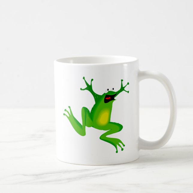 tanzender grüner Frosch Tasse (Rechts)