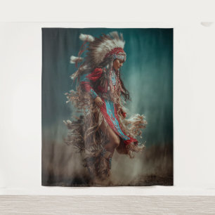 Tanzender Indianer Wandteppich