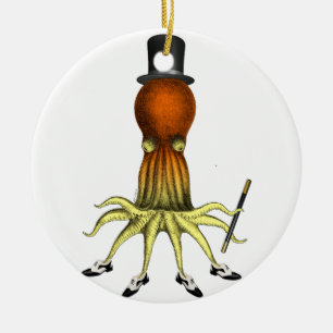 Tanzender Kalf mit Tap Dance, Tintenfisch-Kunst, V Keramik Ornament