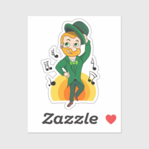 Tanzender Kobold, St. Patrick's Day Cartoon  Aufkleber