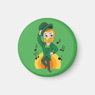 Tanzender Kobold, St. Patrick's Day Cartoon  Magnet