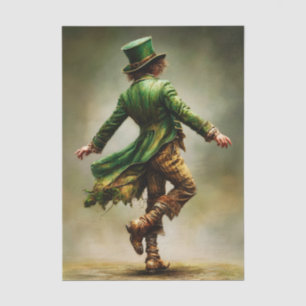 Tanzender Leprechaun Irisches Porträt FD6R Decoupa Seidenpapier
