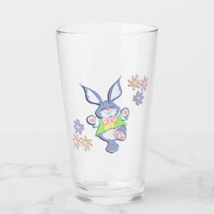 Tanzender lila Osterhase Glas