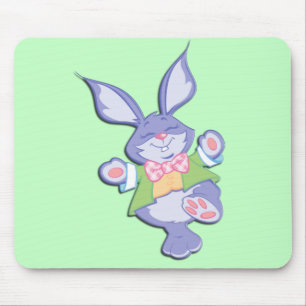 Tanzender lila Osterhase Mint Mousepad