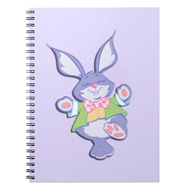 Tanzender lila Osterhase Notizblock (Vorderseite)