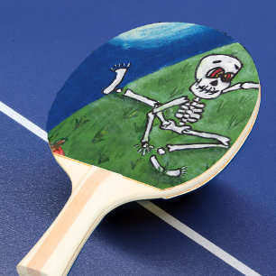 Tanzender lustiger Skeleton Schläger-Mond Tischtennis Schläger