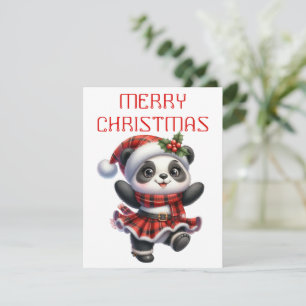 Tanzender Panda-Welpe - Weihnachtskarte Feiertagskarte