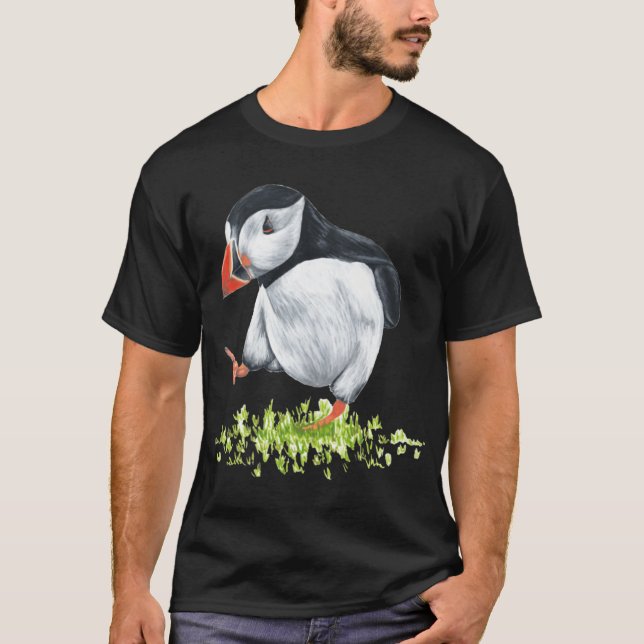 Tanzender Papageientaucher Geschenk T-Shirt (Vorderseite)