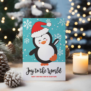 Tanzender Pinguin Freuden-Schneeflocken Weihnachte Feiertagskarte
