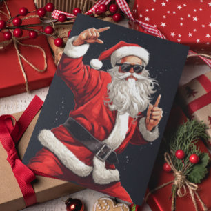 Tanzender Rocker Weihnachtsmann Feiertagskarte