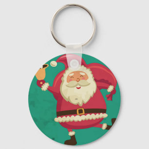 Tanzender Santa Button-Schlüsselanhänger Schlüsselanhänger