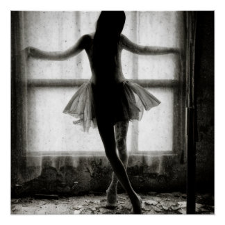 Tanzender Schatten am Fenster Poster