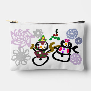 Tanzender Schneemann und Schneefrau Zubehörtasche