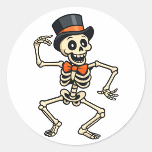 Tanzender Skelett Halloween-Aufkleber  Runder Aufkleber