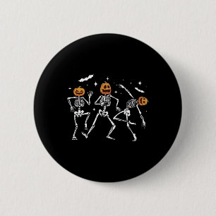 Tanzender Skelett-Kürbis Halloween Button