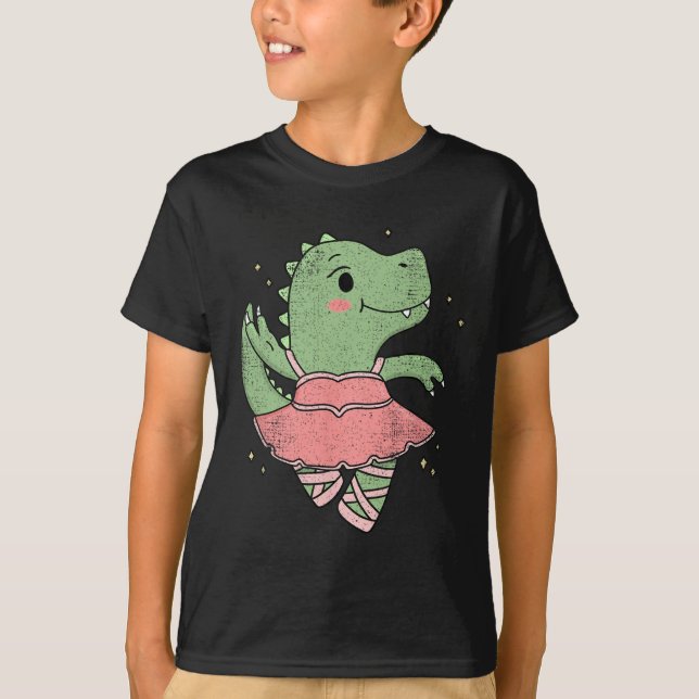 Tanzender T-Rex Dinosaur Llerina für Llet Tänzer V T-Shirt (Vorderseite)
