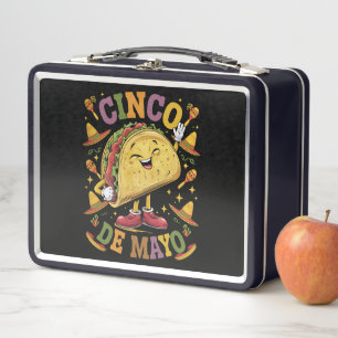 Tanzender Taco Lustige Cinco De Mayo Fiesta-Party Metall Brotdose