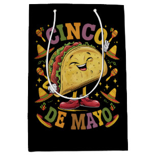 Tanzender Taco Lustige Cinco De Mayo Fiesta-Party Mittlere Geschenktüte