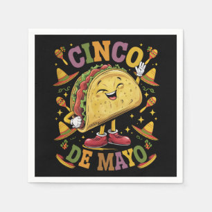 Tanzender Taco Lustige Cinco De Mayo Fiesta-Party Serviette