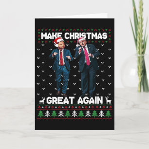 Tanzender Trump Santa und Dj Vance machen Weihnach Karte
