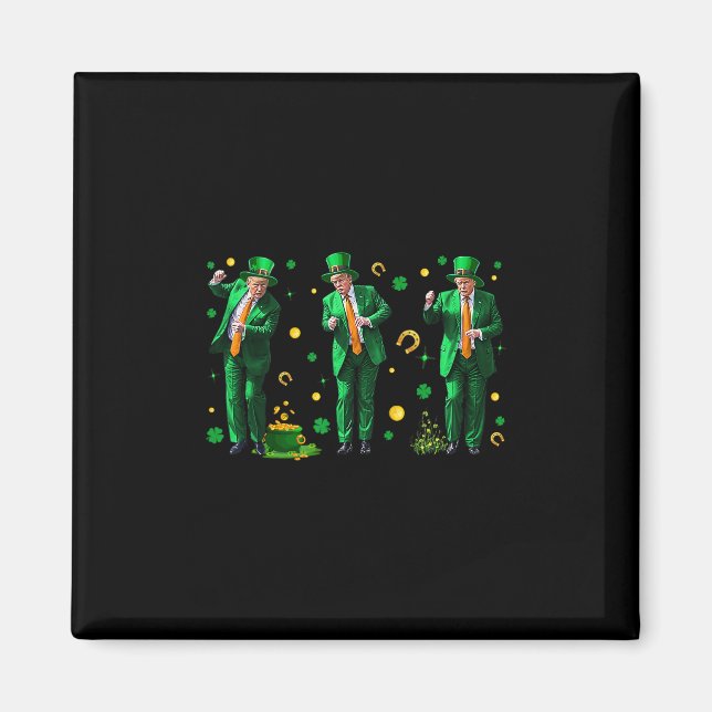 Tanzender Trump St. Patrick's Day  Magnet (Vorne)