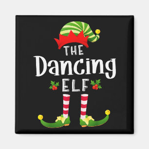 Tanzender Weihnachtself passendes Pyjama X-mas-Par Magnet