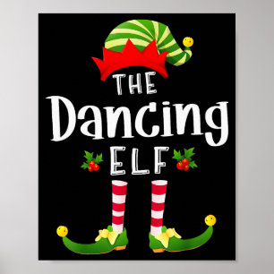 Tanzender Weihnachtself passendes Pyjama X-mas-Par Poster