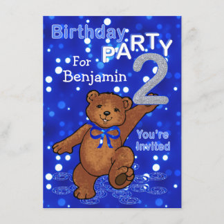 Tanzendes Bärn-2. Geburtstags-Party für Jungen Einladung