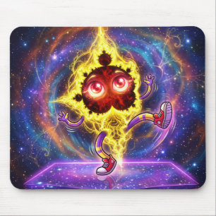 Tanzendes Cartoon-Mandelbrot im Weltraum Mousepad
