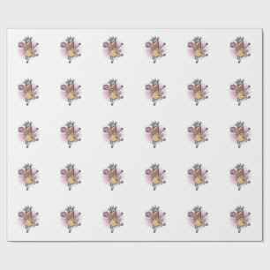 Tanzendes-Giraffe-Disco-Kugel-Vintage-Stickerei-Sh Geschenkpapier