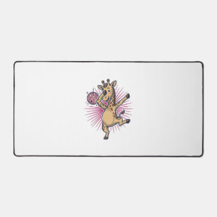Tanzendes-Giraffe-Disco-Kugel-Vintage-Stickerei-Sh Schreibtischunterlage