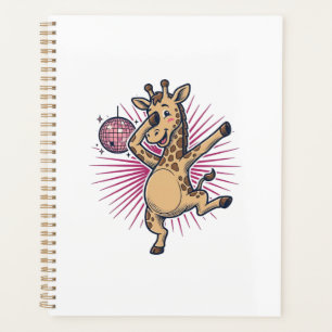 Tanzendes Giraffen-Disco-Kugel-Vintage-Gravur-Shir Planer