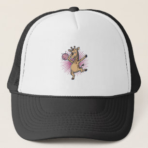 Tanzendes Giraffen-Disco-Kugel-Vintage-Gravur-Shir Truckerkappe